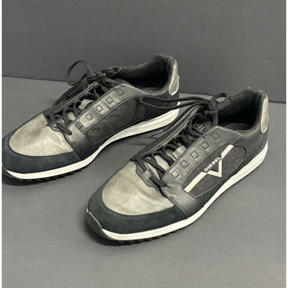 Diesel V-Staffetta S-Fleett Leather Sneakers Shoes Blue • Men’s 10.5 - Picture 1 of 11